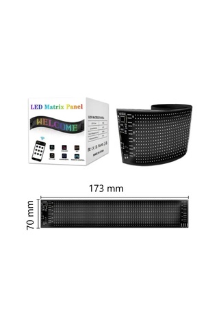 Motosiklet İçin Led Matrx Panel 17.3x7 Cm Rg-b Ekran Kumandalı App Kontrollü Çok Renkli
