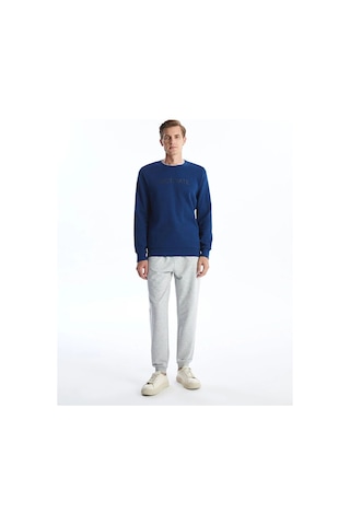 LC Waikiki Lacivert Bisiklet Yaka Uzun Kollu Baskılı Erkek Sweatshirt Çok Renkli