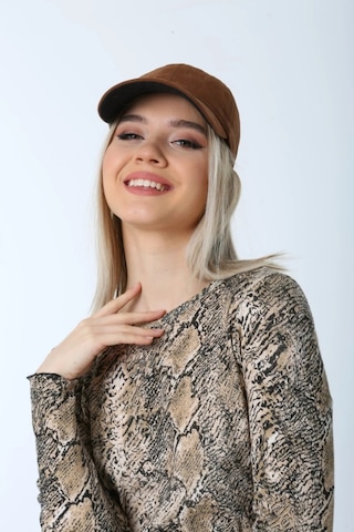 Shopiolog Kahverengi Nubuk Süet Ayarlanabilir Kep Şapka