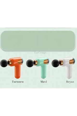 Yeni Nesil Darbeli Titreşimli Şarjlı Sporcu Masaj Tabancası 4 Başlıklı Lc - 002 4741 Açık Mavi