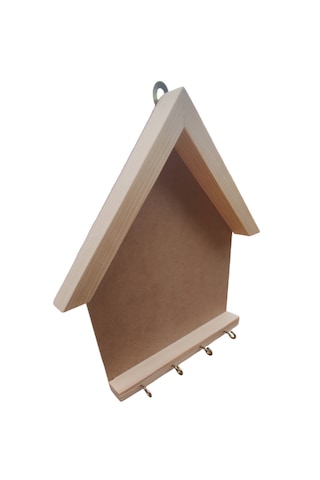 20x25cm Ham Ahşap Çerçeveli Boyanabilir Açık Anahtarlık Panosu