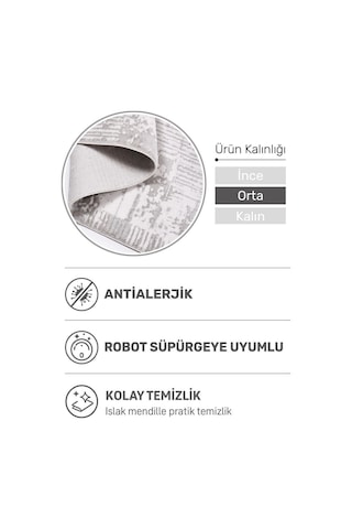 Fiona Yumuşak Dokulu Modern Halı Parlak Akrilik, Lazer Kesim, 4m'ye Kadar En Seçeneği Açık Gri - Beyaz