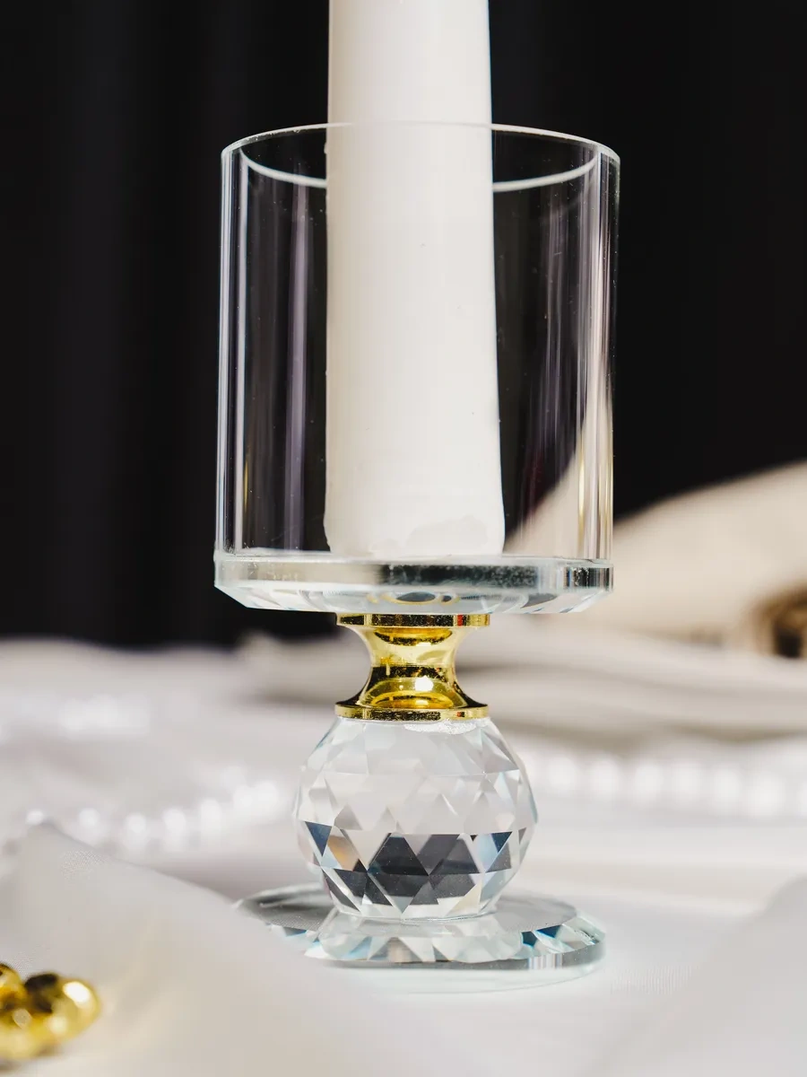 Simalend Mumlar İçin Cam Şamdan 17504418 Beyaz