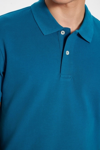 Tudors Erkek Slim Fit Dar Kesim %100 Pamuk Mavi Polo Yaka Tişört-32761 Mavi