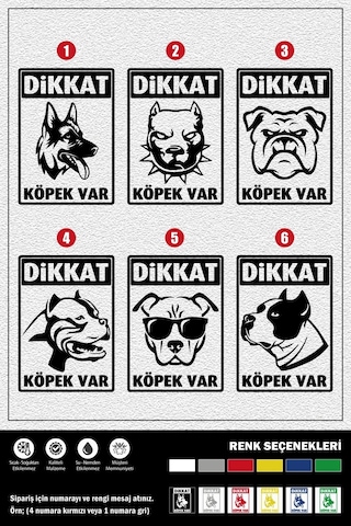 Dikkat Köpek Var Stıcker 27 X 19 Cm