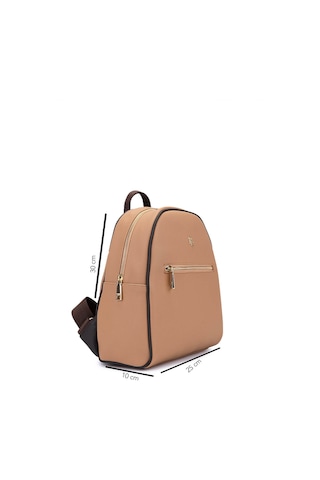 Tamer Tanca Kadın Suni Deri Bisküvi Sırt Çantası 743 2335 Bn Cnt Y25 Bıskuvı Fltr Bej