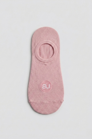 Allunique Penye Pamuk 6'lı Koyu Pembe Asorti Görünmez Sneaker Çorap Pembe - Beyaz