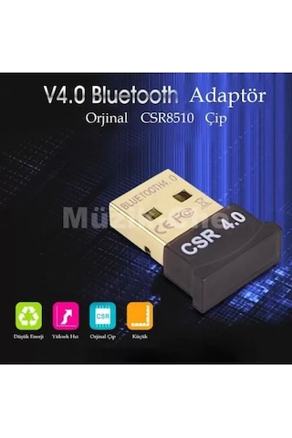 Kumsal Concept Bluetooth V4.0 Usb Dongle Adaptör 20m Mesafeli Csr 4.0 Tak Çalış