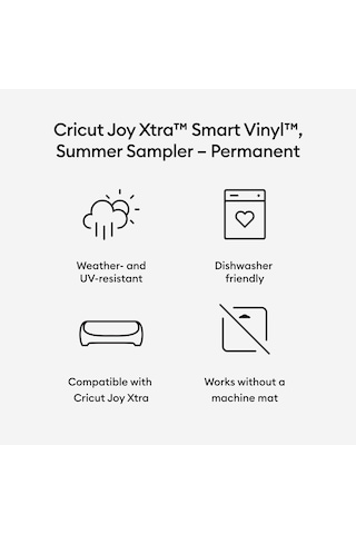 Crıcut 2010375 Joy Xtra Smart Vinil Kalıcı 24.1x30.5cm 3 Sayfa Çimen Yeşili Okyanus Mavisi Mısır Sarısı