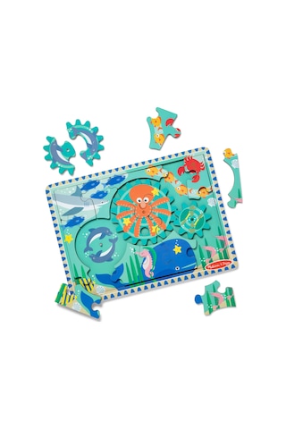 Melissa And Doug Ahşap Dişli Yapboz - Denizaltı 18 Parça