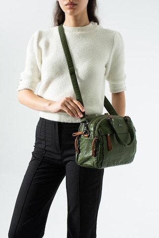 Baginn Retro Vegan Deri Günlük Kadın Postacı Çanta Çapraz Askılı Omuz Çantası Yıkama Suni Deri 27 23 Cm Yeşil