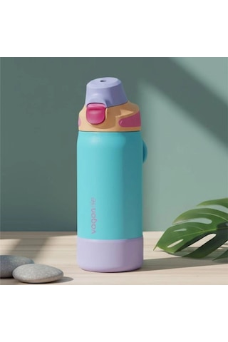 Vagonlife Çelik Tek Kapak Pipetli/ Pipetsiz Kullanım Kulplu Matara/termos Vgn1102 700ml - Resimli K Çok Renkli