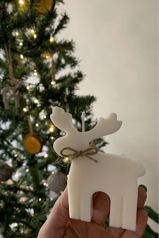 Dekoratif Yılbaşı Geyik Kokulu Mum - Soya Wax Mum 1 Adet Deerc001