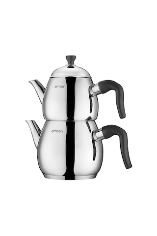 Emsan Duru Midi Çaydanlık Takımı Siyah 1.0 - 2.0 Lt Siyah