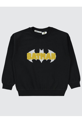 Batman Erkek Çocuk Sweatshirt 10-13 Yaş Siyah