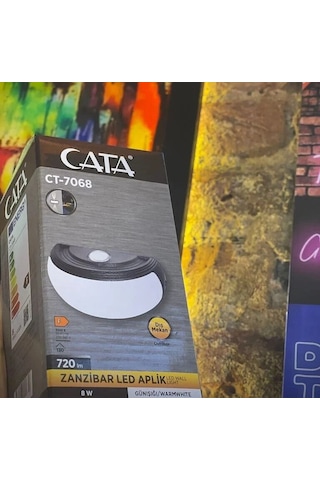 Cata Zanzibar 8w Günışığı 3200 Kelvin Led Aplik Dış Mekan Ip44 Ct-7068 Siyah