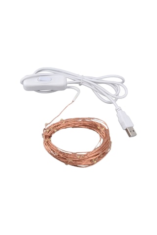 Lemestar Usb Beslemeli 10m 100leds Bakır Tel Işıklı Zincir, Isıtıcı Işık, Anahtarlı, Enerji Tasarruflu, Ev, Noel, Bahçe Dekorasyonu Işıklı Zincir Bz2929 Diğer
