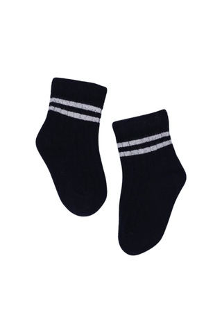 Erkek Bebek Çorap Soket 4 Çift Siyah-krem-gri-mavi-1889 ÇoK Renkli