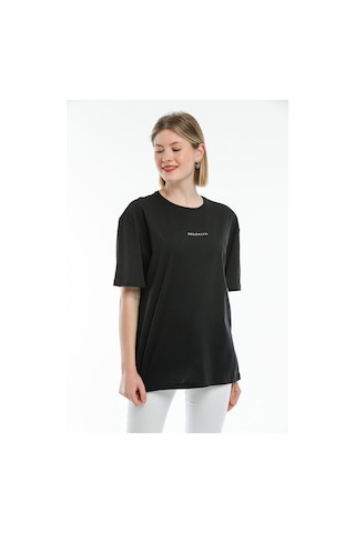 Superlife Süperlife Kadın Bisiklet Yaka Standart ®ular Fit Brookyln Baskılı Tişort Spr21yk27 Black