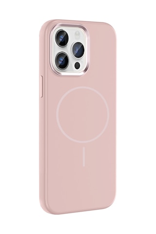 Apple Uyumlu iPhone 14 Pro Max Kılıf M-safe Şarj Özellikli Metal Kamera Çerçeveli Mkst Edi Silikon Kapak - Rose G Rose Gold