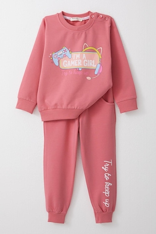 Breeze Kız Çocuk Eşofman Takım Oyuncu Kız Yazı Baskılı 1.5-5 Yaş, Gülkurusu-gülkurusu Gülkurusu