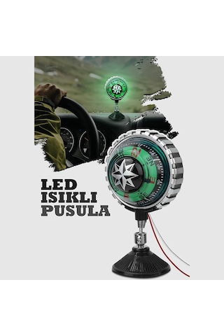 Büyük Boy Nostaljik Işıklı Pusula. Vantuzlu ve Ayarlanabilir