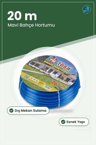 Mavi Bahçe Hortumu 20 M Dış Mekan Sulama Hortum Ve Toplama Ürünle