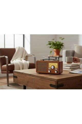 Rt-755c Nostalji Ahşap Radyo,trend Tasarım Gerçek Nostaljik Ahşap Radyo Bluetooth Özellikli