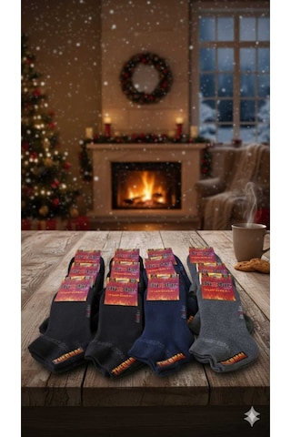 Unisex Havlu Thermal Patik Çorap Dikişsiz/soft Yıkama/kokulu Asorti 12'li Kutu 36-40 ASORTİ