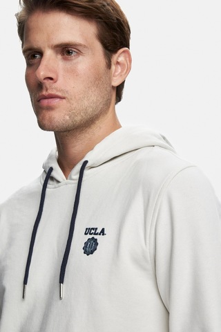 Ucla Nevada Bej Kapüşonlu Baskılı Standard Fit Erkek Sweatshirt Bej