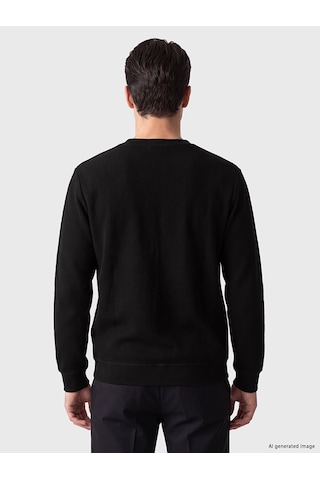 Lcwaıkıkı Classic Siyah Bisiklet Yaka Erkek Sweatshirt