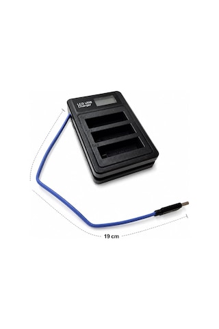 Coverzone 1 Adet Batarya Gopro Hero 5 Hero 6 Hero 7 Hero 8 İle Uyumlu 3 Slot Lcd Ekranlı Usb Batarya Şarj Cihazı Ahdbt-501 Ahdbt-801 Uyumlu Aksiyon Kamera Pil Şarj Ünitesi Go501 Şarj Cihazı Ve Pil