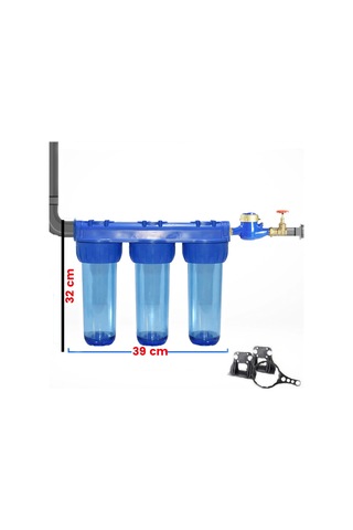 Bina Girişi Su Arıtma 3 'lü Daire Girişi 10" Boş Kabı