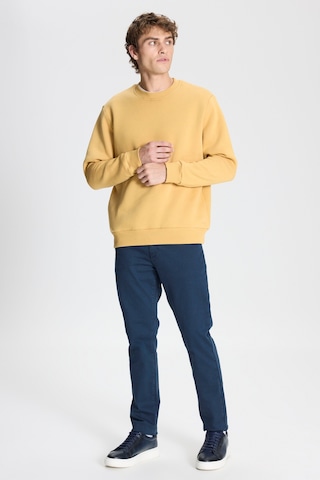 AC&Co / Altınyıldız Classics Erkek Hardal Standart Fit Normal Kesim İçi Polarlı Bisiklet Yaka Sweatshirt Hardal