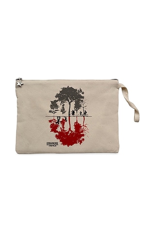 Stranger Things Tree Krem Clutch Astarlı Cüzdan / El Çantası Krem