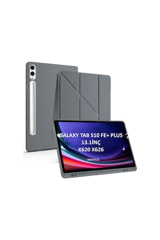 Samsung Uyumlu Galaxy Tab S10 Fe+ Plus Kılıf Kalem Bölmeli Trifolding Case X620 X626 Kapaklı