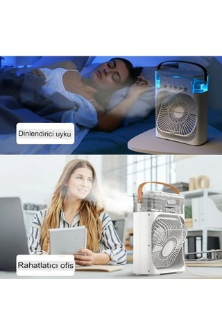 Buzlu Buharlı Serinletici Vantilatör Fan Mini Taşınabilir Usb Kişisel Su Buharlaşma Usb Kablolu Fan