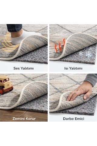 Keçecimemett Halı Altı Keçe Yalıtım Pedi Ses & Isı İzolasyonlu Zemin Koruyucu Renkli