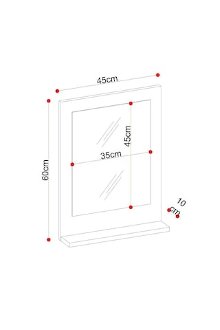 Safir Stil 60x45 Atlantik Çam Raflı Banyo Aynası Kahverengi