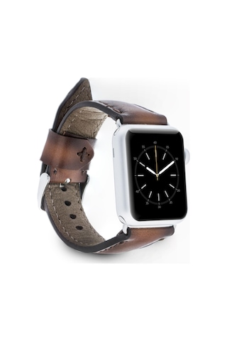 Apple Uyumlu Watch Uyumlu Deri Kordon 42-44-45mm Sm26 Kahve