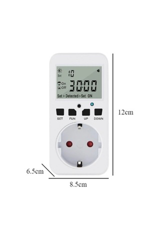 Wellhise Tm08 Hassasiyet Ayarlı Fotoselli Priz - Geri Sayımlı Işık Sensörü 16a/3680w 1