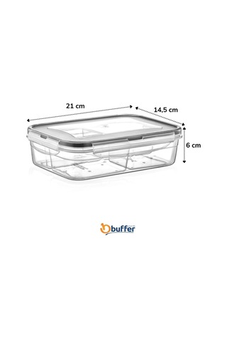 Buffer® 4 Bölmeli Contalı Kilitli Kapaklı Erzak Saklama Kabı