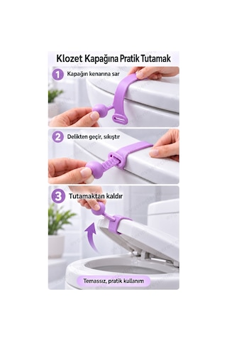 Mantar Tasarımlı Klozet Kapağı Kaldırma Aparatı Hijyenik Tutucu Karışık