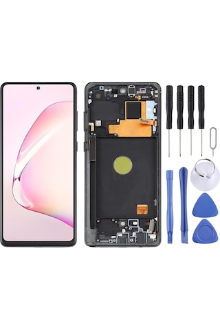 Samsung Uyumlu Galaxy Note 10 Lite Oled Lcd Ekran Dokunmatik Full Çıtalı Oled Siyah