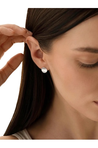 Sılverme 925 Gümüş Çivili Yuvarlak Plaka Küp 355442511 Diğer