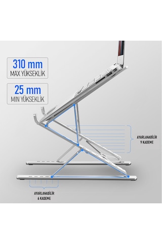 SooPii DM09 12.6''-17.3'' Çift Katlı Alüminyum Notebook Standı