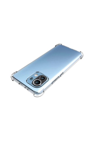 Hepsi Xiaomi Mi 11 Kamera Korumalı Shockproof Darbe Emici Silikon Kılıf- 5775 Najmaddin Şeffaf
