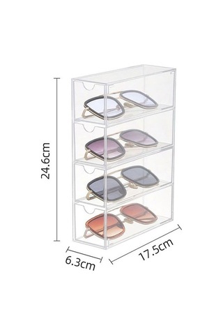 Tongxida 4 Katmanlı Akrilik Çekmece Vitrini, Toz Geçirmez, Şeffaf Masaüstü Saklama, Yeniden Kullanılabilir Diğer