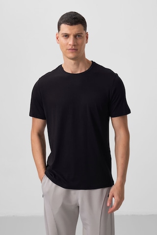 Tommylife Tommy Life Siyah Erkek Basic Kısa Kol Standart Kalıp O Yaka T-shirt - 87911 Siyah