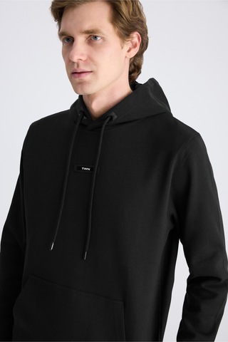 Twn Slim Fit Siyah Düz Örgü Pamuklu Sweatshirt 5ece247020042 Çok Renkli